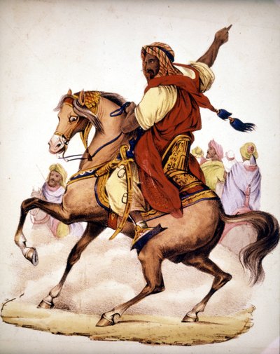 Abd El Kader (Abd El-Kader) (1807 - 1883), arabisk emir af Algeriet. 1800-tallets litografi. af Unknown artist