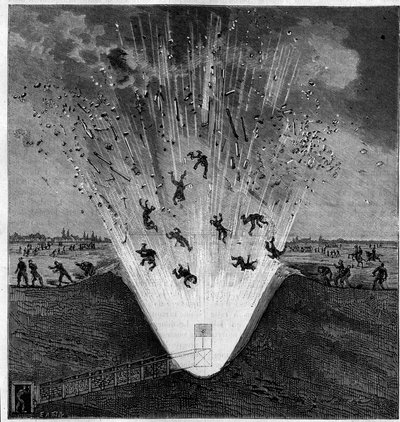 Utilsigtet eksplosion af en krigsmine, Arras (Pas de Calais, 62), 6. oktober af Unknown artist