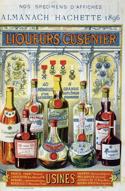 Reklameplakat for Cusenier likører af Unknown artist