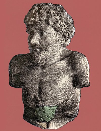 Aesop - Buste af den græske fabulist Esope (omkring 620-omkring 564 f.Kr.) af Unknown artist