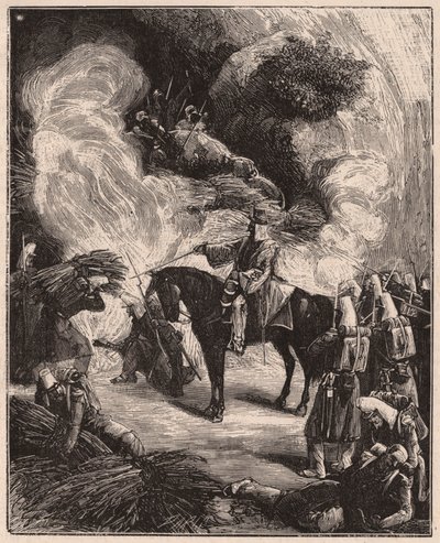 Afrikanske tropper kvæler algeriere i en grotte under erobringen af Algier-regentens område i 1844-45 af Unknown