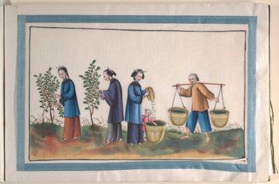 Album med tolv malerier af mennesker, der laver silke af Unknown Artist