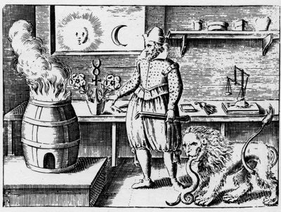Alchimie - La flamamme - Indgravering af 1659 i "L