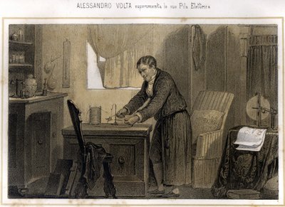 Alexandre (Alessandro) Volta (1745 - 1827) og hans erfaring med det elektriske batteri - i "" Storia d