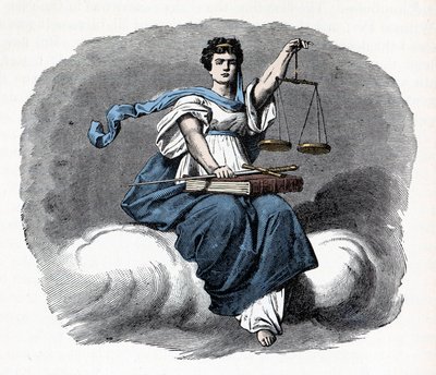 Allegory of Justice - 1882 - Træsnit - af Unknown artist