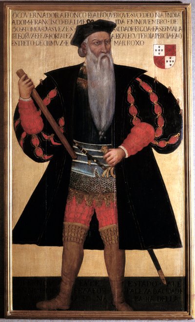 Alphonse (Alfonso eller Afonso) de albuquerque (1453-1515) det store portræt af den portugisiske navigatør og opdagelsesrejsende. 1500-tals maleri. Lissabon, Musee National D