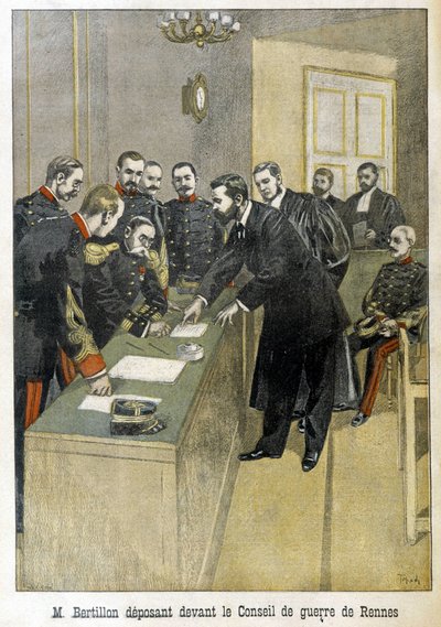 Alphonse Bertillon vidner for Krigsrådet i Rennes (Dreyfus-sag) - i "" Le Petite Journal" af Unknown artist