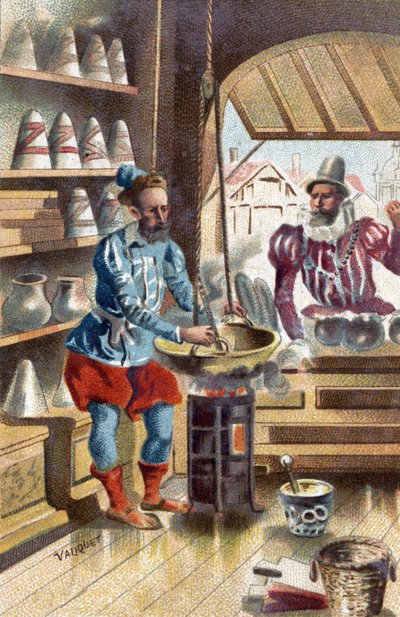 En Apotheker i begyndelsen af det 17. århundrede. af Unknown artist