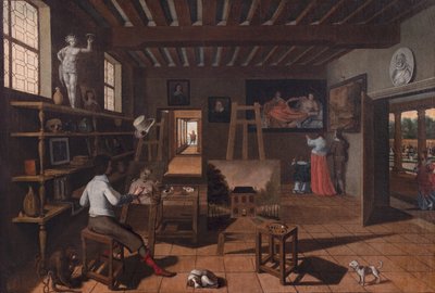 En kunstner i sit atelier af Unknown artist
