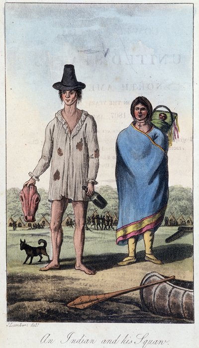 En indianer og hans squaw, Canada af Unknown artist