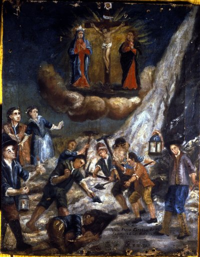 En lavine i bjergene. af Unknown artist