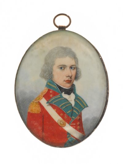En officer fra det 36. (Herefordshire) regiment, muligvis ensign William Tunstall af Unknown artist