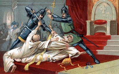 Anagni bombning. Nyttig hjælp fra Vilhelm af Nogaret, sendt af kongen af ​​Frankrig Filip IV Bel; den 8. september 1303 standsede han pave Bonifatius VIII i Anagni af Unknown artist