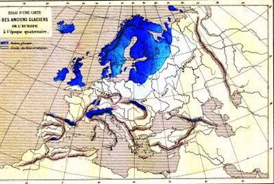 Gamle gletsjere i Europa, Kvartærområdet (stik) af Unknown Artist