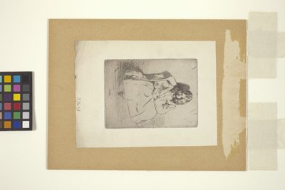 Annie, siddende (ætsning) af Unknown artist