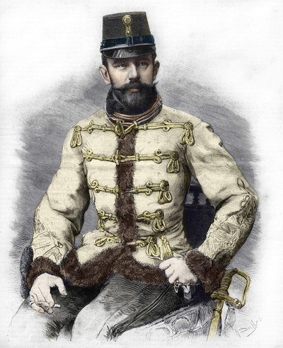 Ærkehertug Rudolf af Habsburg (1858-1889), kronprins af Østrig. Gravering af 1889. af Unknown artist