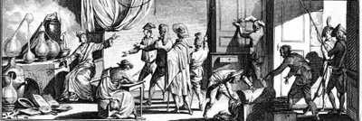 Arrestation af Lavoisier i hans studie. af Unknown artist