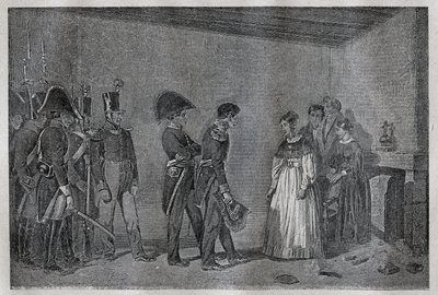 Arrestation af hertuginde af Berry (1798-1870 Marie-Caroline de Bourbon-Sicilien) i Nantes den 7. november af Unknown artist