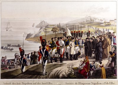 Ankomst fra Napoleon til Elba Island af Unknown artist