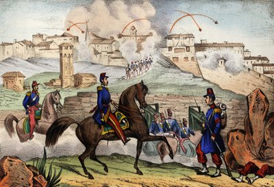 Angreb på Constantine, Algeriet, efter en 7-dages belejring af general Danrémont fra den franske Armee of Africa, den 13. oktober 1839. I "" Storia d