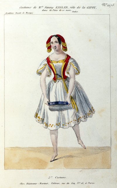 Den østrigske danserinde Fanny Elssler (1810-1884) i balletten "La gipsy"" 1839 1800-talstryk af Unknown artist