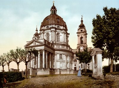 Basilica della Superga (Basilica of Superga) i Torino (Torino) i Italien i 1890 af Unknown artist