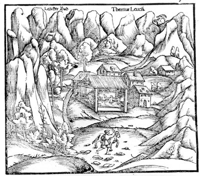 Baden i Baden (Østrig), gravering 1500-tallet. af Unknown artist