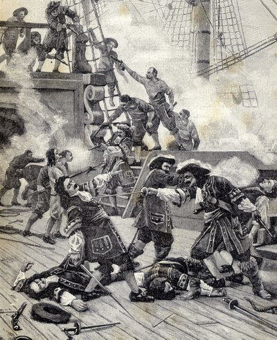 Kamp på en båd - Jean Bart. af Unknown artist