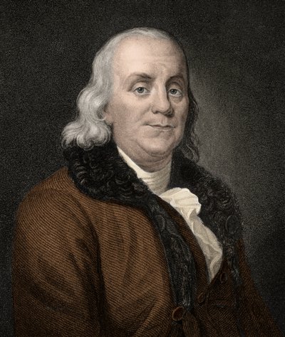 Benjamin Franklin (1706-1790) - gravering - 1800-tallet af Unknown artist