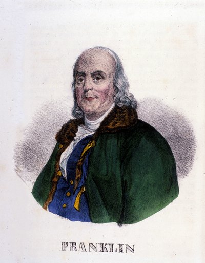 Benjamin Franklin (1706-1790), amerikansk filosof, fysiker og ambassadør. af Unknown artist