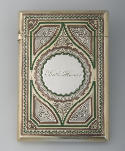 Bertha Palmers kortetui, ca.1865, Sterling sølv, emalje, Maker ukendt af Unknown artist