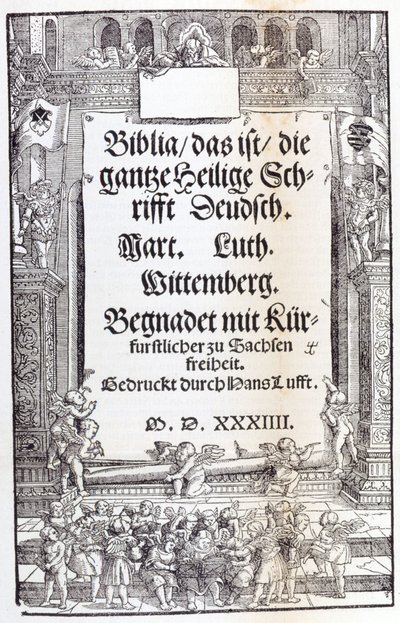 Luthers Bibel. Frontispice af Unknown artist