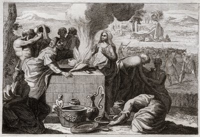 Bible of Royaumont, Det Gamle Testamente: Loth skilles fra Abraham. Der opstod en strid mellem Abrahams og Lots hyrder, og de skiltes fra hinanden, og Loth trak sig tilbage til Sodoma. Illustration fra 1811. af Unknown artist
