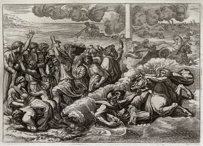 Bible of Royaumont, Det Gamle Testamente: Farao sænker sig i Det Røde Hav. Moses