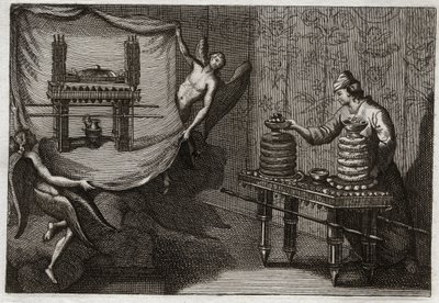 Bible of Royaumont, Det Gamle Testamente: Tabellen med forslagsbrød i Tabernaklet. Illustration fra 1811. af Unknown artist