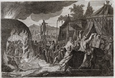 Bible of Royaumont, Gamle Testamente: Babylons tre børn i ovnen. Kong Nebukadnezar II kaster tre unge hebræiske mænd ind i en brændende ovn, hvorfra de på mirakuløst vis bliver befriet. De kaldes Ananias, Azarias og Misael (eller Shadrac af Unknown artist