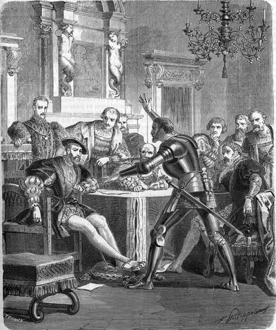 Blaise de Monluc (1502-1577), marskal af Frankrig ved hoffet til Francois 1. Indgravering af det 19. århundrede. af Unknown artist