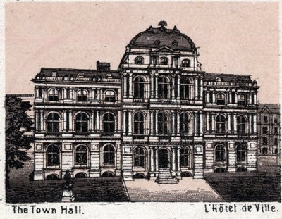 Boston, USA: udsigt over rådhuset. i "" Verden illustrerer 168 visninger"" Udateret (slutningen af det 19. århundrede) af Unknown artist