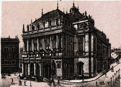 Budapest, Ungarn: udsigt over magyar kiralyi operahaz (opera). i "" Verden illustrerer 168 visninger"" Udateret (slutningen af det 19. århundrede) af Unknown artist