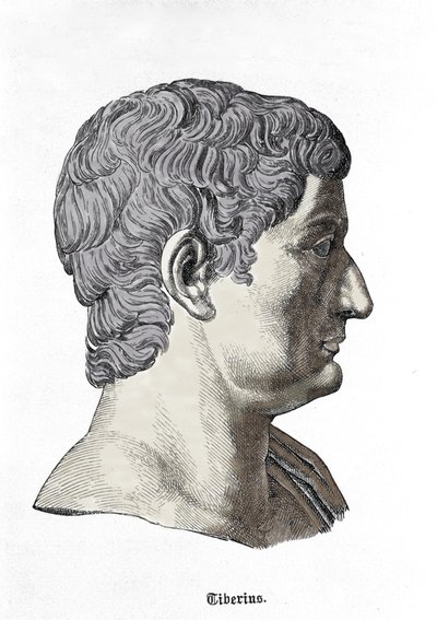 Buste af Tiberius (42 f.Kr. - 37 e.Kr.). af Unknown artist