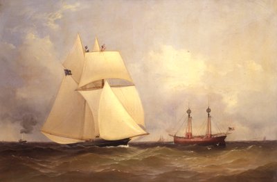 Cambria passerer Sandy Hook efter Transatlantic Race, 1870 af Unknown