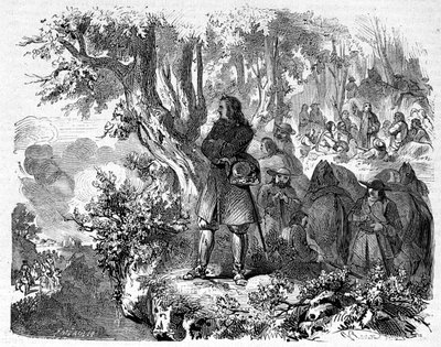 Camisards i Cevennerne. 1800-tals gravering. af Unknown artist