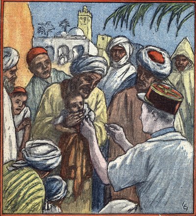 Kampagne i Marokko: "Seance de vaccination par les troupes de l