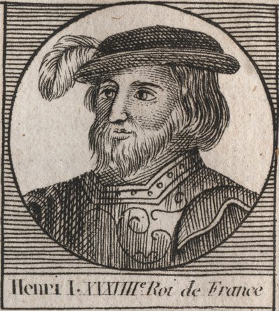 Capetians dynasti: Portræt af Henrik I (1009-1060), frankernes konge fra 1031 til 1060 - Henrik I (1009-1060) konge af Frankrig - gravering fra "Instruction sur l