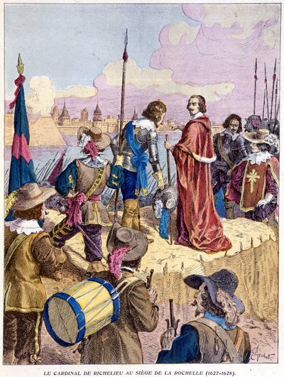 Kardinal Richelieu ved belejringen af La Rochelle (1627 - 1628) af Unknown artist