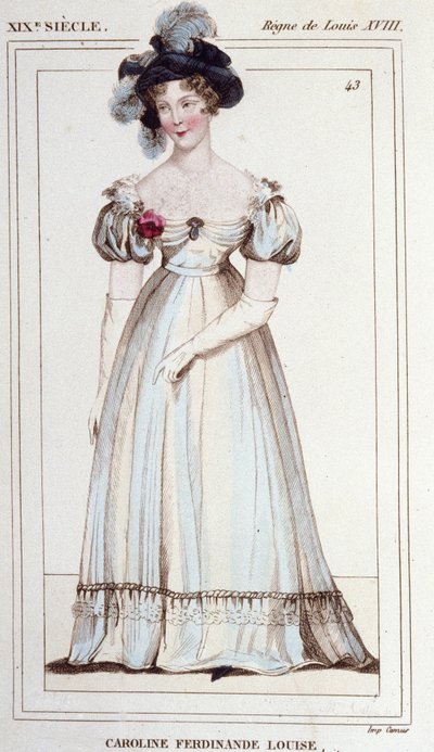 Caroline Ferdinande Louise af Napoli, hertuginde af Berry (1798-1870). Hustru til hertugen af Berry. Stik fra 1830. af Unknown artist