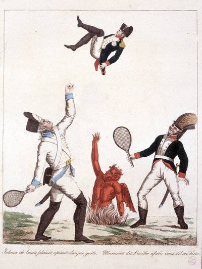 Tegnefilm om Napoleon Bonaparte - i Napoleon I, karikaturer, dummy-samling. 1814 - 1815. B.H.V.P. af Unknown artist