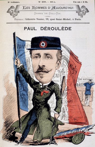 Tegneserie af Paul Déleède (1846-1914), fransk forfatter og politiker. I "Nutidens mænd"". af Unknown artist