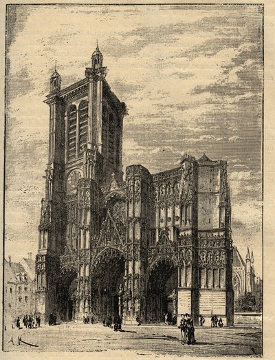Cathedrale Saint-Pierre-et-Saint-Paul de Troyes - Champagne-Ardennes - indgravering i "" PATRIE" - PECTUREQUIREQUE BESKRIVELSE AF FRANKRIG I 6 BIND AF LUCIEN HUARD - slutningen 19. af Unknown artist