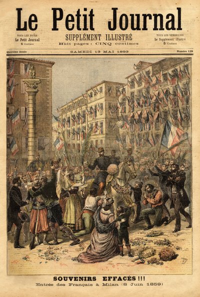Fejring af Napoleonshærens indtog i Milano den 8. juni af Unknown artist